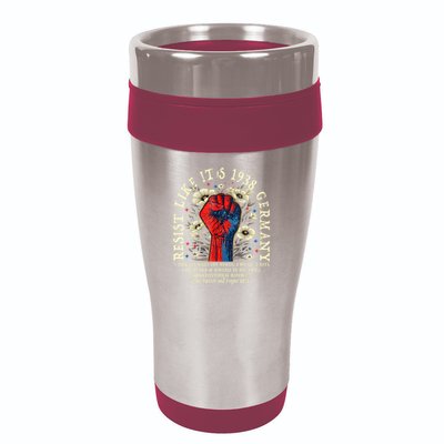 Resist Like It's 1938 Germany Floral Boho Funny Retro 16oz Travel Tumbler