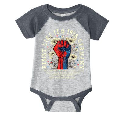 Resist Like It's 1938 Germany Floral Boho Funny Retro Infant Baby Jersey Bodysuit