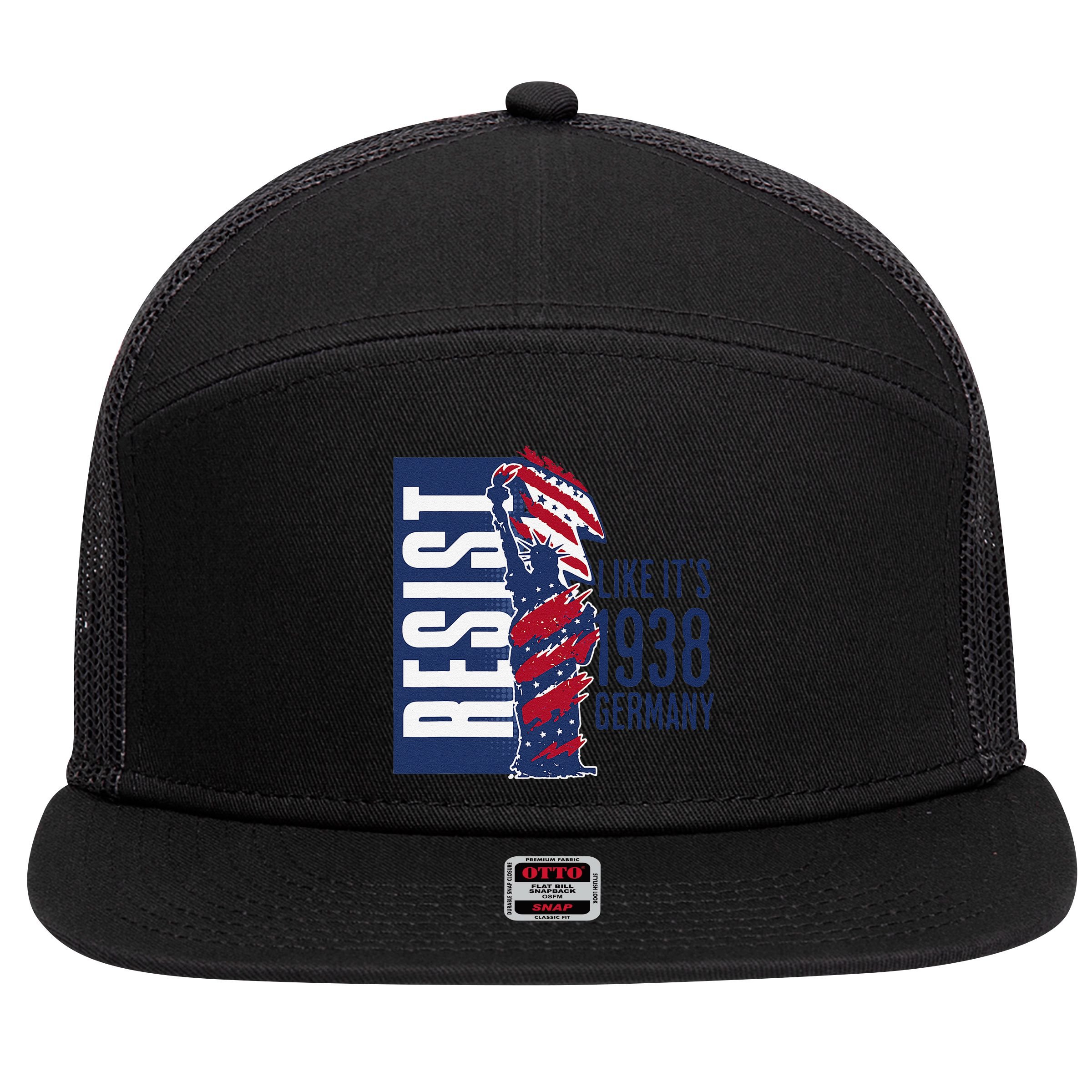 Resist Like Its 1938 Germany Reject Fascists  Project 7 Panel Mesh Trucker Snapback Hat
