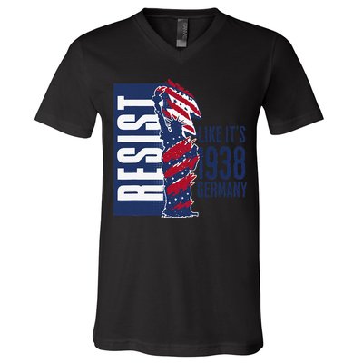 Resist Like Its 1938 Germany Reject Fascists  Project V-Neck T-Shirt