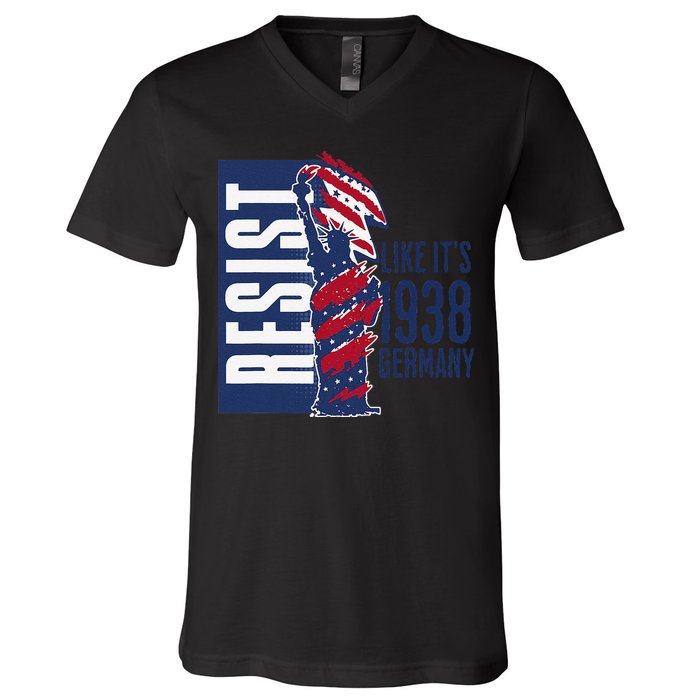 Resist Like Its 1938 Germany Reject Fascists  Project V-Neck T-Shirt