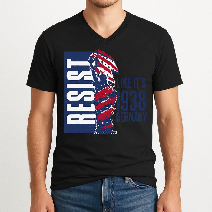 Resist Like Its 1938 Germany Reject Fascists  Project V-Neck T-Shirt