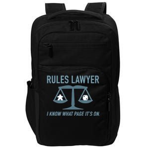 Rules Lawyer I Know What Page It&X27;S On. Impact Tech Backpack