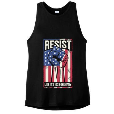 Resist Like Its 1938 Germany Ladies PosiCharge Tri-Blend Wicking Tank