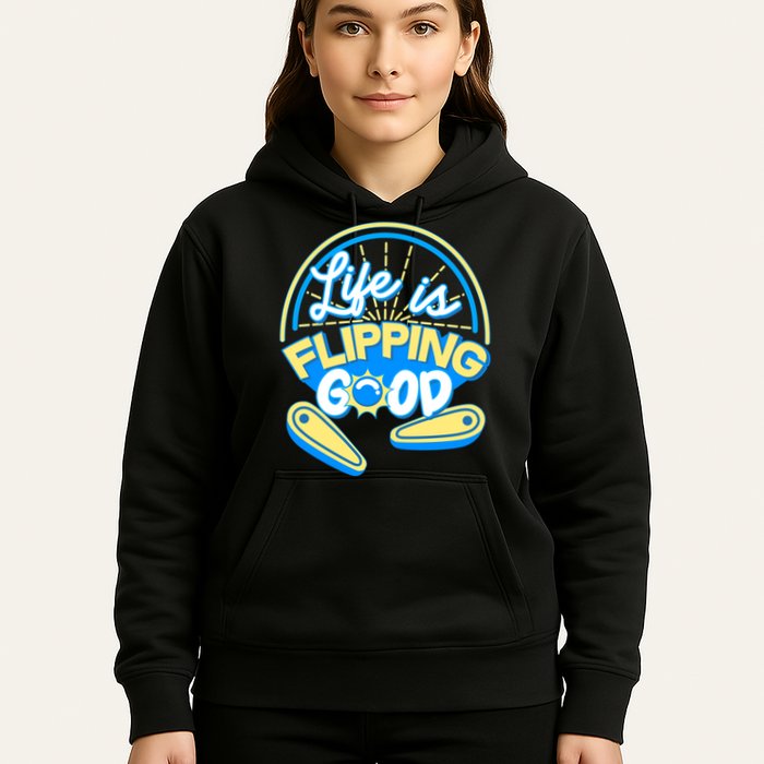 Retro Life Is Flipping Good Pinball Game Fan Hoodie
