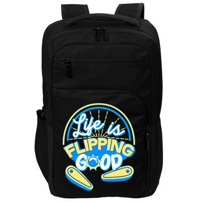 Retro Life Is Flipping Good Pinball Game Fan Impact Tech Backpack