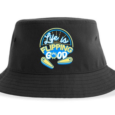 Retro Life Is Flipping Good Pinball Game Fan Sustainable Bucket Hat