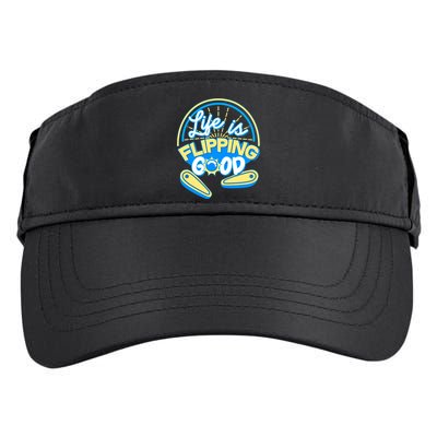 Retro Life Is Flipping Good Pinball Game Fan Adult Drive Performance Visor