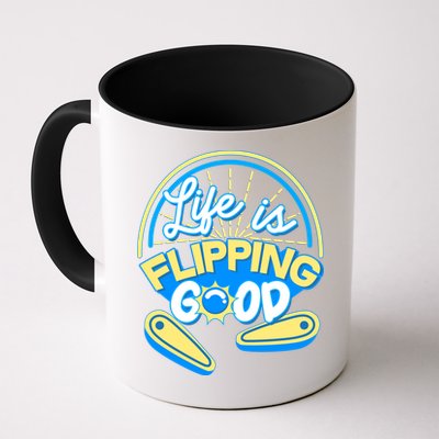 Retro Life Is Flipping Good Pinball Game Fan Mug