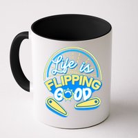 Retro Life Is Flipping Good Pinball Game Fan Mug