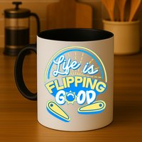 Retro Life Is Flipping Good Pinball Game Fan Mug