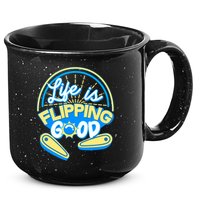 Retro Life Is Flipping Good Pinball Game Fan 15oz Campfire Ceramic Mug