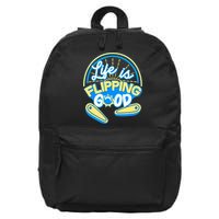 Retro Life Is Flipping Good Pinball Game Fan 16 in Basic Backpack