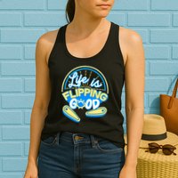Retro Life Is Flipping Good Pinball Game Fan Womens Tank Top