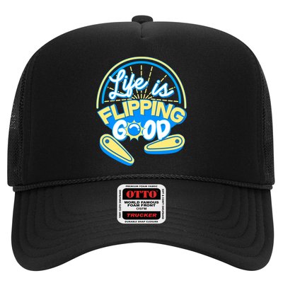 Retro Life Is Flipping Good Pinball Game Fan Trucker Hat