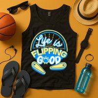 Retro Life Is Flipping Good Pinball Game Fan Tank Top