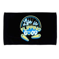 Retro Life Is Flipping Good Pinball Game Fan Microfiber Hand Towel