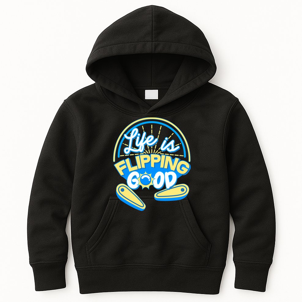 Retro Life Is Flipping Good Pinball Game Fan Kids Hoodie