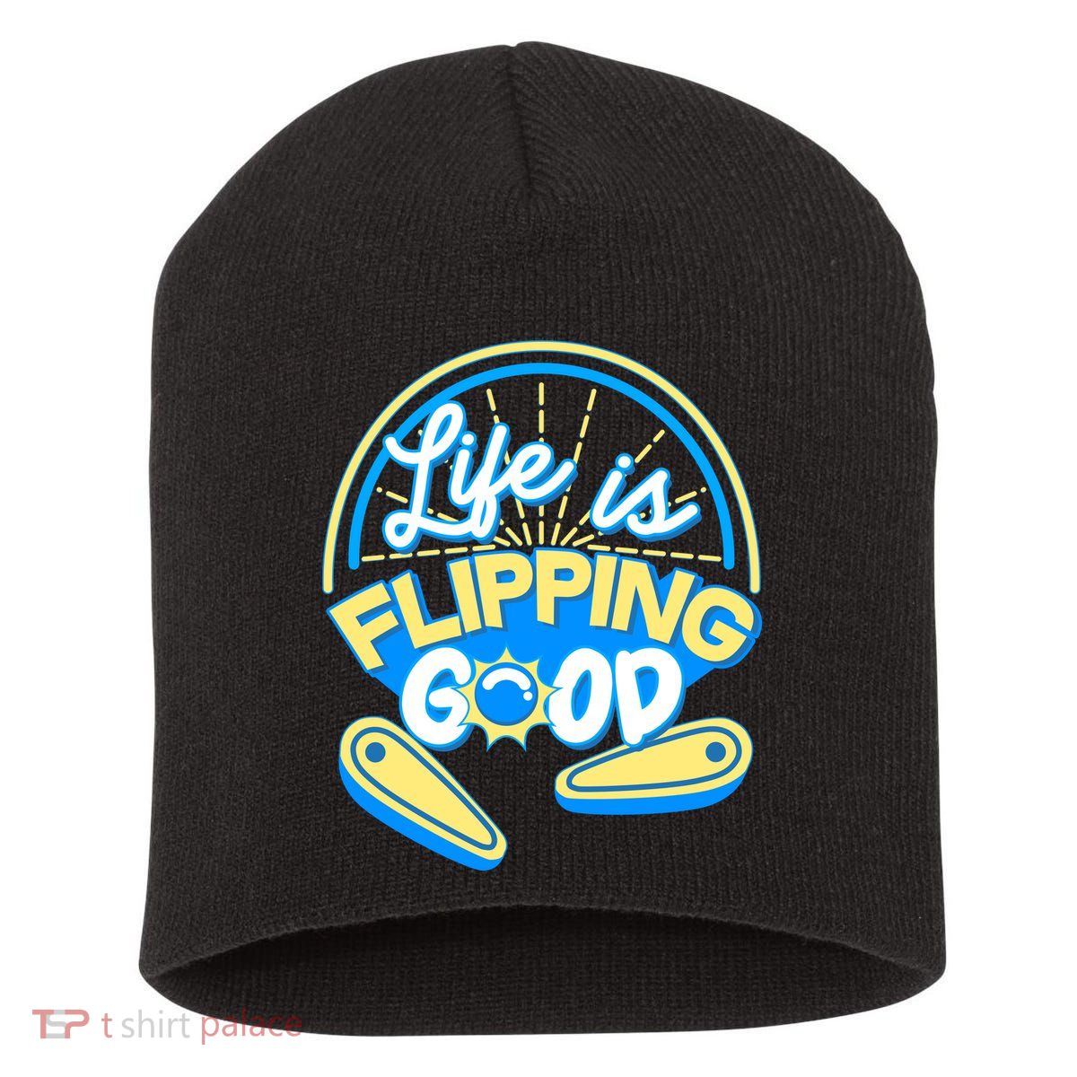 Retro Life Is Flipping Good Pinball Game Fan Short Acrylic Beanie