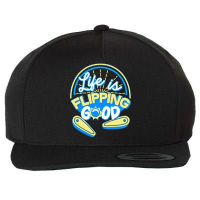 Retro Life Is Flipping Good Pinball Game Fan Wool Snapback Cap