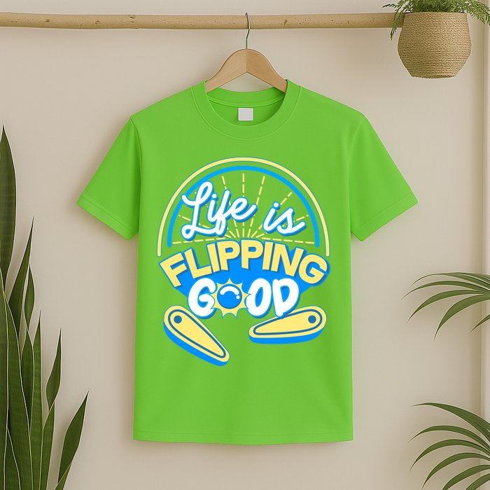 Retro Life Is Flipping Good Pinball Game Fan T-Shirt
