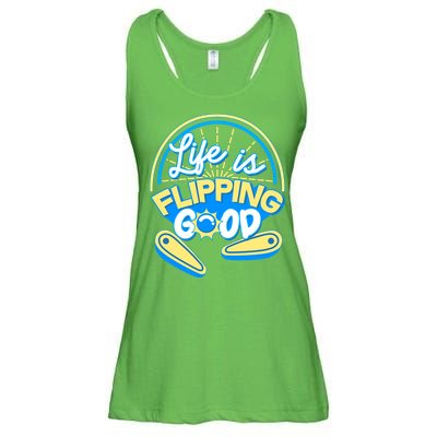Retro Life Is Flipping Good Pinball Game Fan Ladies Essential Flowy Tank