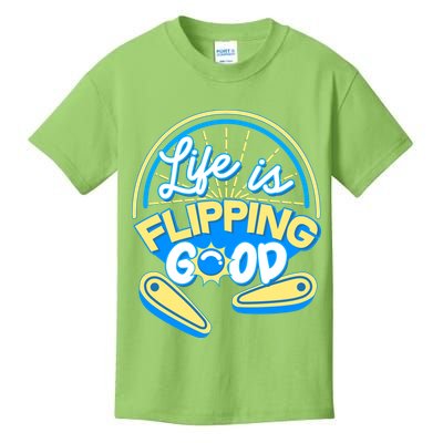 Retro Life Is Flipping Good Pinball Game Fan Kids T-Shirt