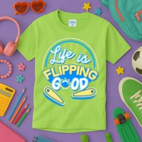 Retro Life Is Flipping Good Pinball Game Fan Kids T-Shirt
