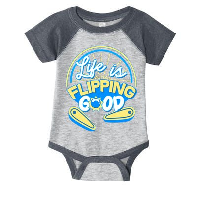 Retro Life Is Flipping Good Pinball Game Fan Infant Baby Jersey Bodysuit