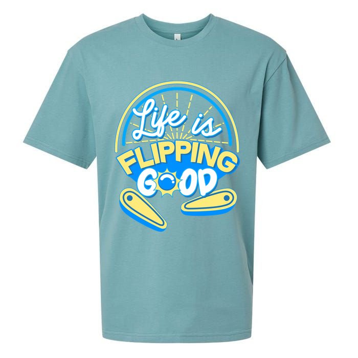 Retro Life Is Flipping Good Pinball Game Fan Sueded Cloud Jersey T-Shirt