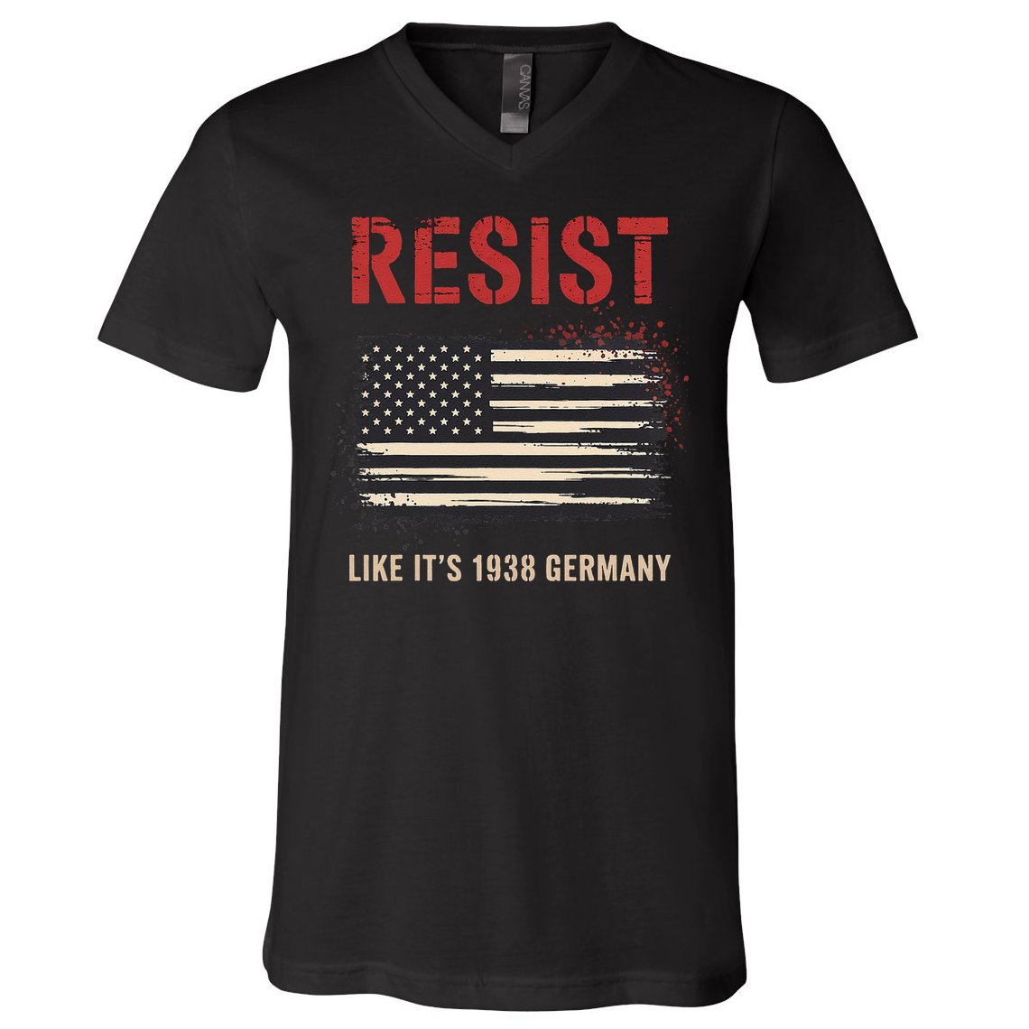 Resist Like Its 1938 Germany Grandpa Dad Uncle Mom Gift V-Neck T-Shirt