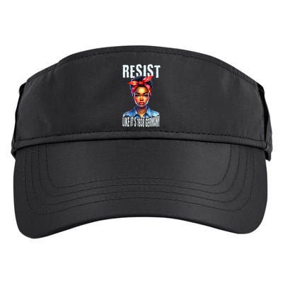 Resist Like Its 1938 Germany African American Girl Democrat Adult Drive Performance Visor