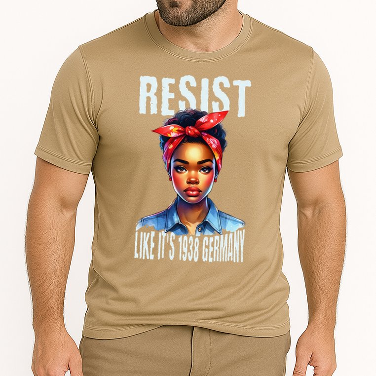 Resist Like Its 1938 Germany African American Girl Democrat Cooling Performance Crew T-Shirt