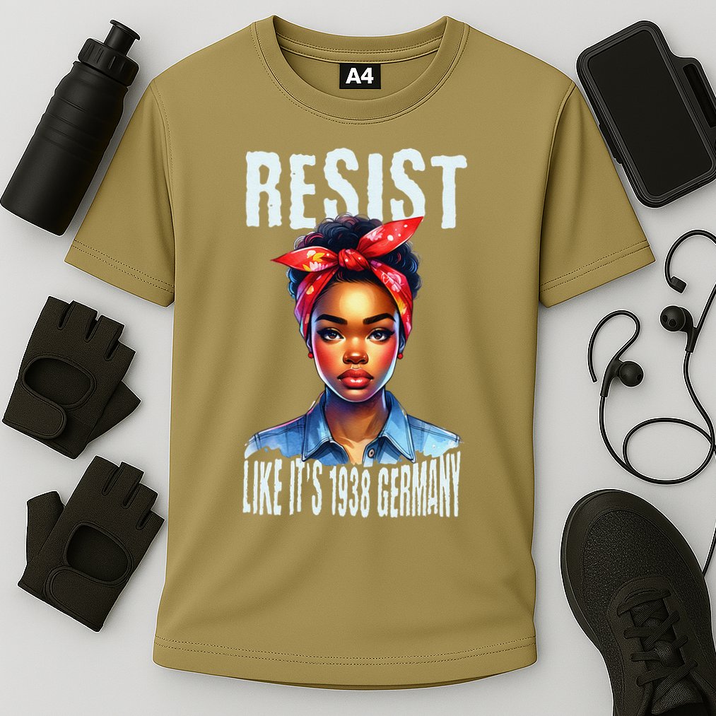 Resist Like Its 1938 Germany African American Girl Democrat Cooling Performance Crew T-Shirt