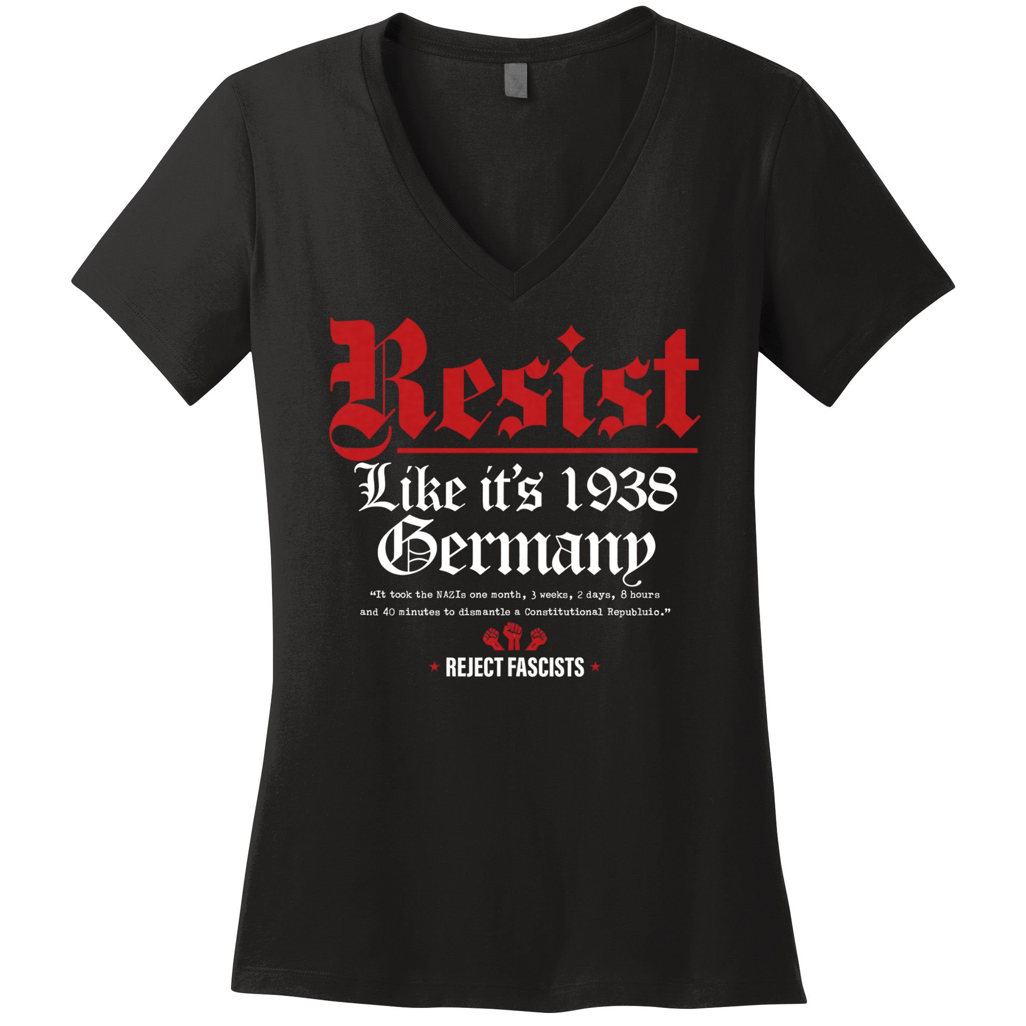 Resist Like It's 1938 Germany Women's V-Neck T-Shirt