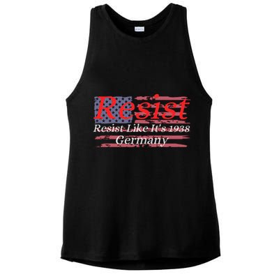 Resist Like Its 1938 Germany Ladies PosiCharge Tri-Blend Wicking Tank