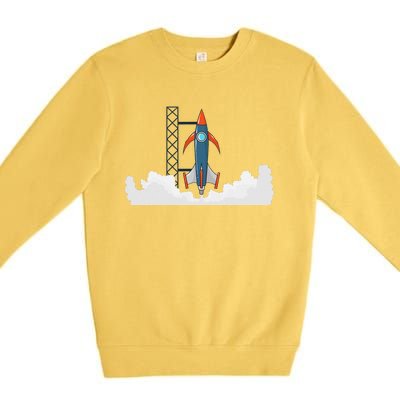 Rocket Launch Into Space Premium Crewneck Sweatshirt