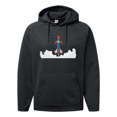 Rocket Launch Into Space Performance Fleece Hoodie