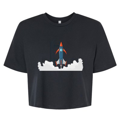 Rocket Launch Into Space Bella+Canvas Jersey Crop Tee