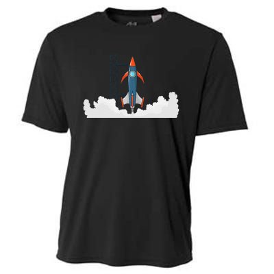 Rocket Launch Into Space Cooling Performance Crew T-Shirt