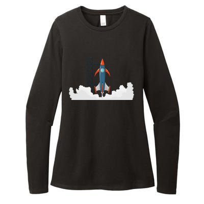 Rocket Launch Into Space Womens CVC Long Sleeve Shirt