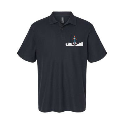 Rocket Launch Into Space Softstyle Adult Sport Polo