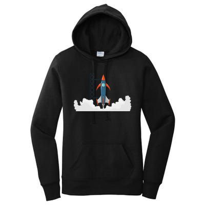 Rocket Launch Into Space Women's Pullover Hoodie