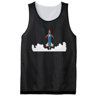 Rocket Launch Into Space Mesh Reversible Basketball Jersey Tank