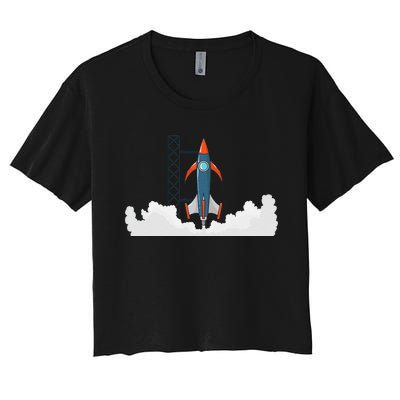 Rocket Launch Into Space Women's Crop Top Tee