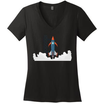 Rocket Launch Into Space Women's V-Neck T-Shirt