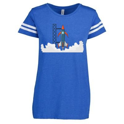 Rocket Launch Into Space Enza Ladies Jersey Football T-Shirt