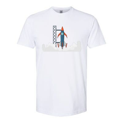 Rocket Launch Into Space Softstyle CVC T-Shirt