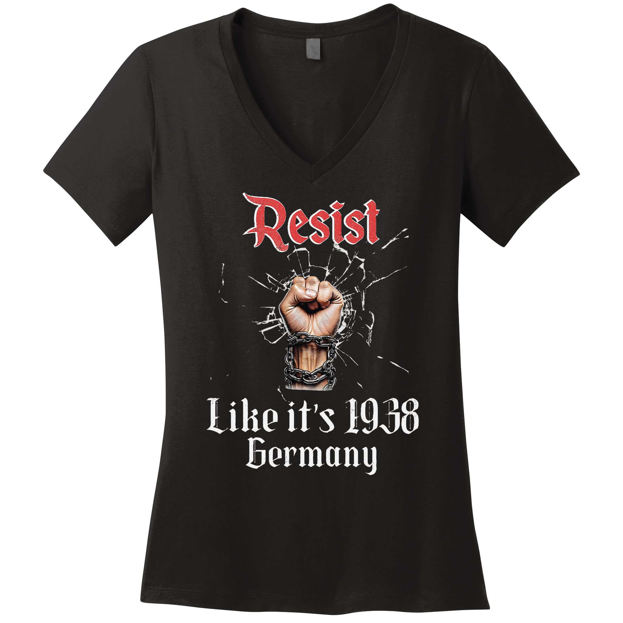Resist Like Its 1938 Germany Vintage And Women Women's V-Neck T-Shirt