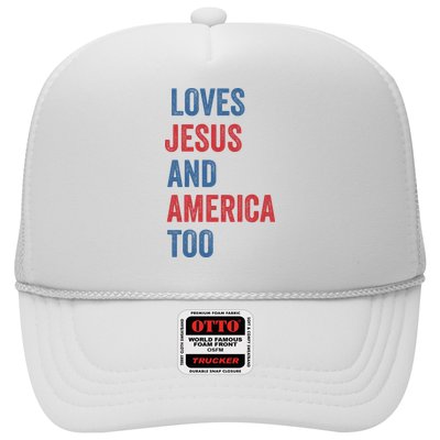 Retro Loves Jesus And America Too God Christian 4th Of July Hat